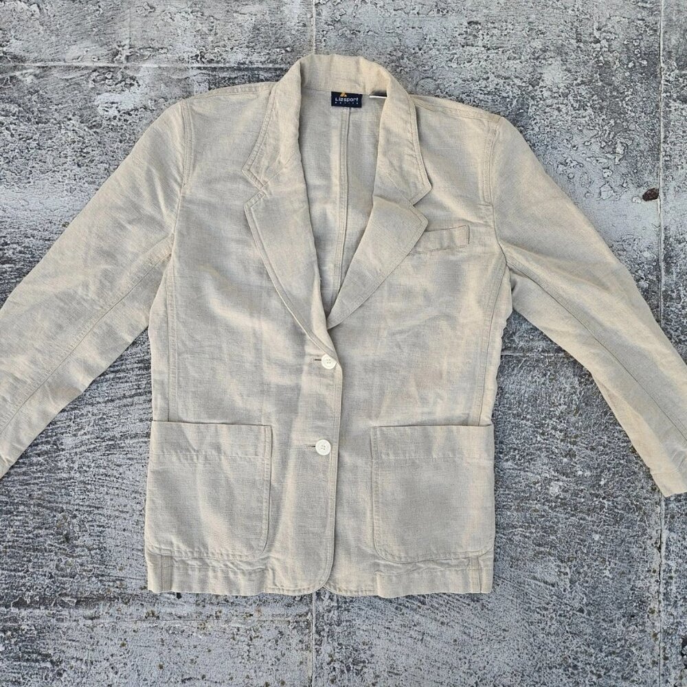 Liz Sport Petite Women Blazer Coat Jacket Linen Blend Size M Petite - Picture 6 of 12
